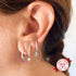 925 silver needle four small pendants set earrings