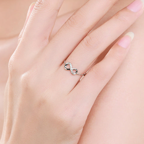 Shapes of silver inlay zircon rings