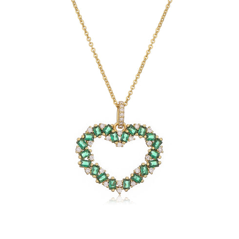 18K Gold Plated Elegant Heart Shape Inlay Zircon Pendant Necklace