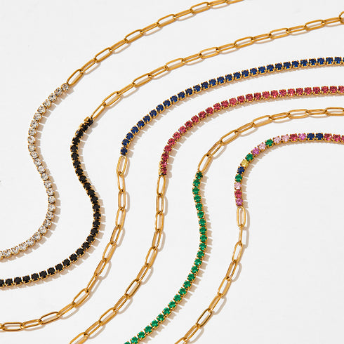 Stainless steel plating inlay zircon women's bracelets