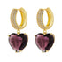 Elegant simple style heart shape 18k drop earrings