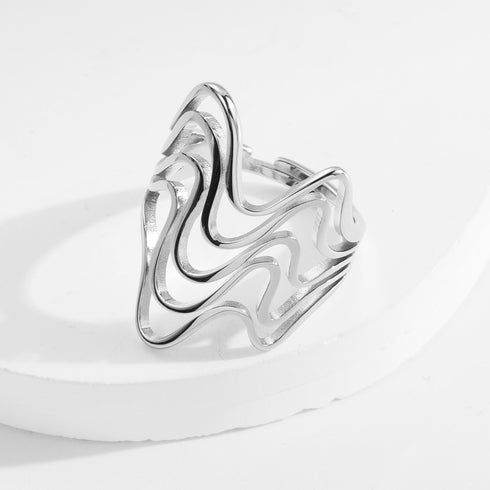 Stainless steel titanium steel plating open rings styles