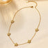 Flower stainless steel plating inlay zircon 18k gold plated necklace