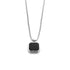 Square titanium steel inlay natural stone charms