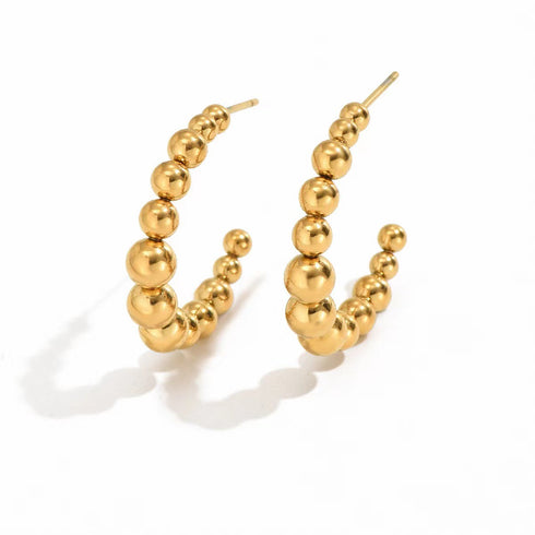 Style c shape plating stainless steel ear studs