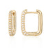 Elegant rectangle plating inlay copper zircon earrings