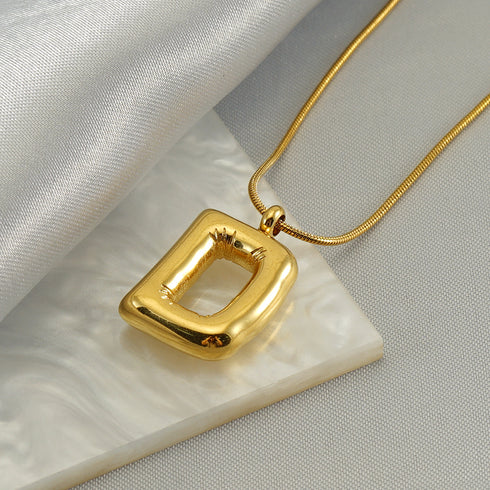 Stainless Steel 18K Gold Plated Casual Letter