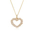18K Gold Plated Elegant Heart Shape Inlay Zircon Pendant Necklace
