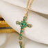 Zircon cross pendant necklace