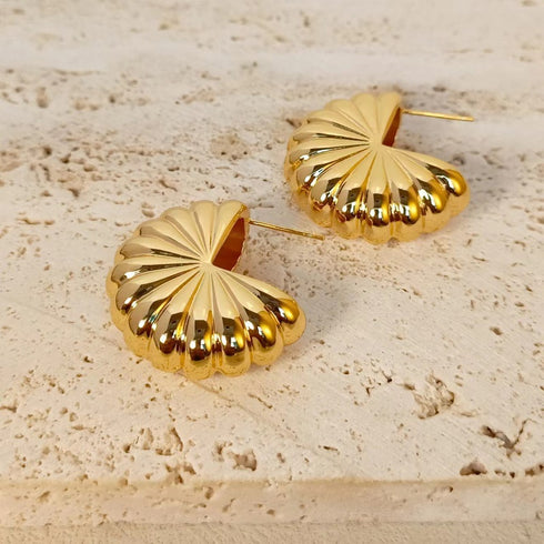 1 pair retro geometric plating titanium steel ear studs