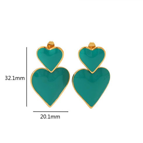 Heart shape polishing plating stainless steel 18k gold plated
