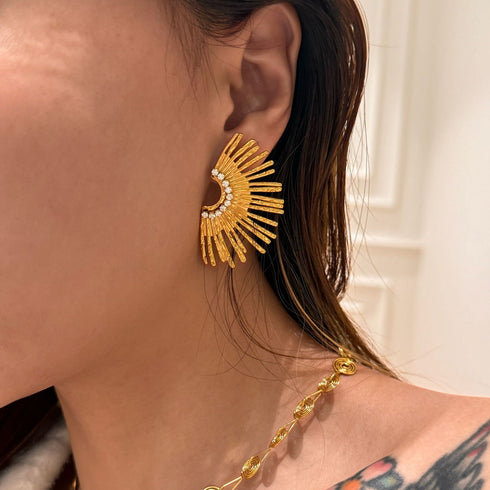 Solid color plating titanium steel ear studs