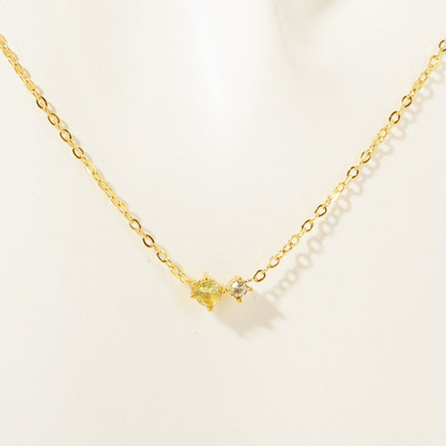 Round titanium steel plating 18k gold plated pendant necklace