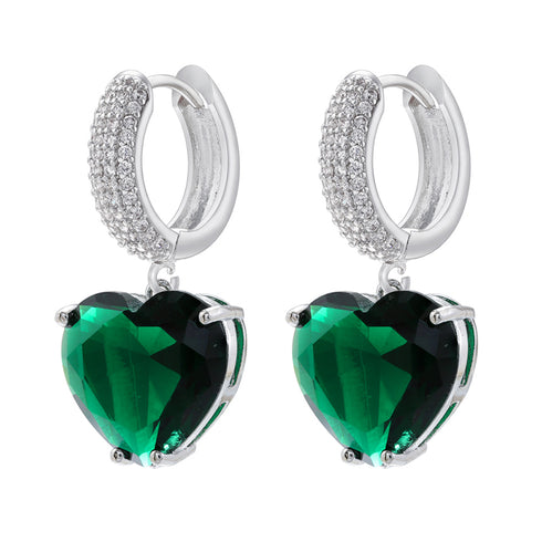 Elegant simple style heart shape 18k drop earrings