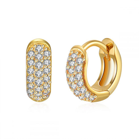 18k gold plated small huggies earrings