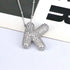 Letter plating silver plated pendant necklace