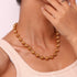 Round style solid color stainless steel plating 18k gold plated necklace