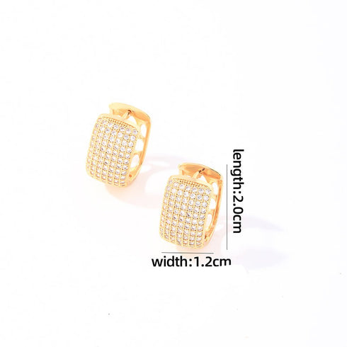 Luxurious inlay copper huggies