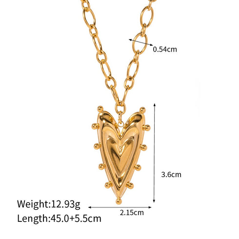 Retro roman style heart shape stainless steel