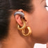 Style solid color plating stainless steel 18k gold plated ear cuffs