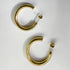 Shiny semicircle polishing plating titanium steel 18k gold plated ear studs