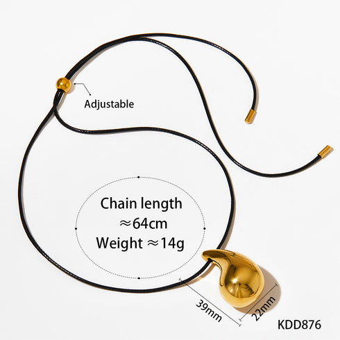 Stainless steel flanelle rope plating pendant necklace