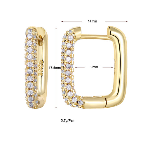 18k gold plated small huggies earrings