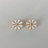 Flower plating titanium steel gold plated ear studs
