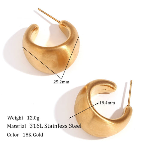 Style solid color plating stainless steel 18k gold plated ear cuffs