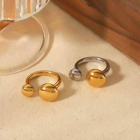 Circle stainless steel polishing plating 18k gold plated open rings