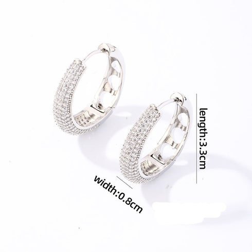 Luxurious inlay copper huggies