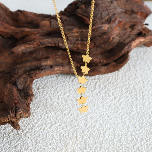 Star titanium steel pendant necklace