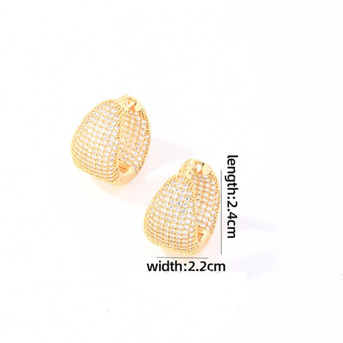 Luxurious inlay copper huggies