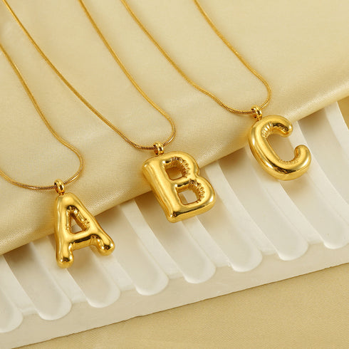 Stainless Steel 18K Gold Plated Casual Letter