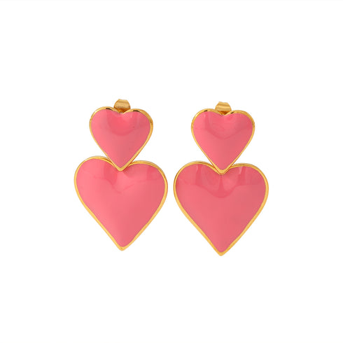 Heart shape polishing plating stainless steel 18k gold plated