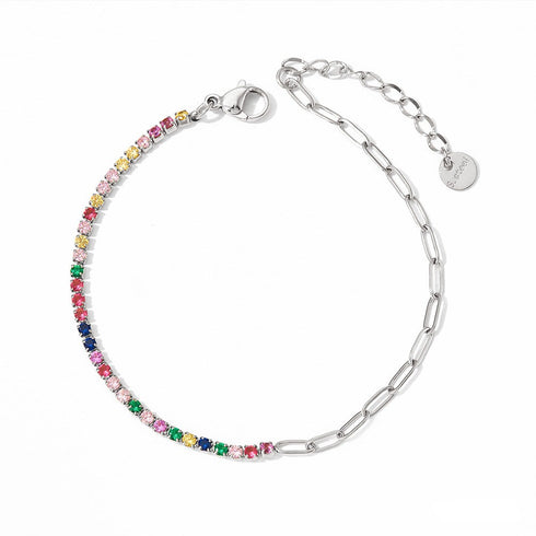 Stainless steel plating inlay zircon women's bracelets