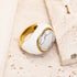 Titanium Steel 18K Gold Plated Glam Retro Oval Ring