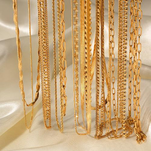 Layered stainless steel plating 18k gold plated necklace