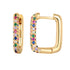 Elegant rectangle plating inlay copper zircon earrings