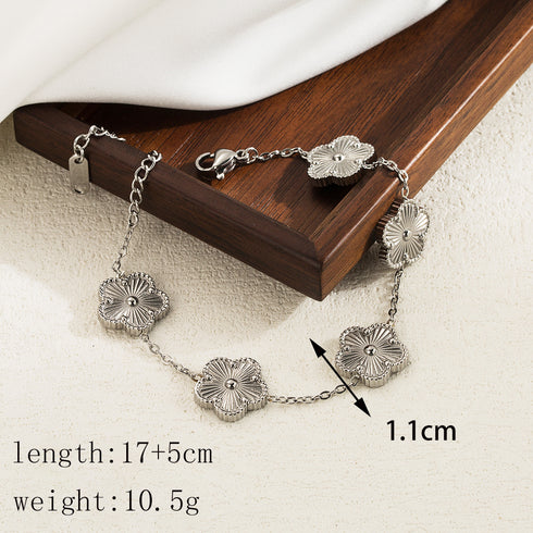Vintage Style Plating Flower Bracelets Ear Studs Necklace