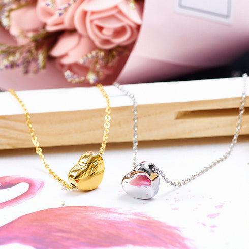 Heart shape stainless steel plating gold plated pendant necklace