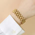 Solid color stainless steel plating inlay zircon 18k gold plated bracelets
