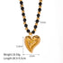 Stainless steel beaded plating 18k gold plated pendant necklace
