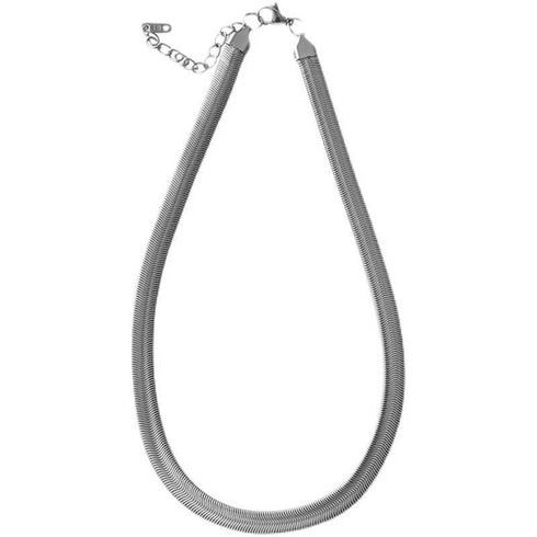 Super bright snake bones chain flat chain pure necklace hot girl necklace titanium steel