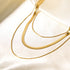 Solid color stainless steel plating 18k gold plated three layer necklace