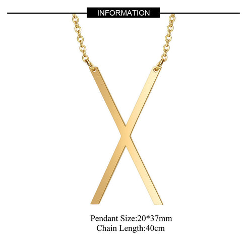 Initial stainless steel polishing plating hollow out 18k gold plated necklace