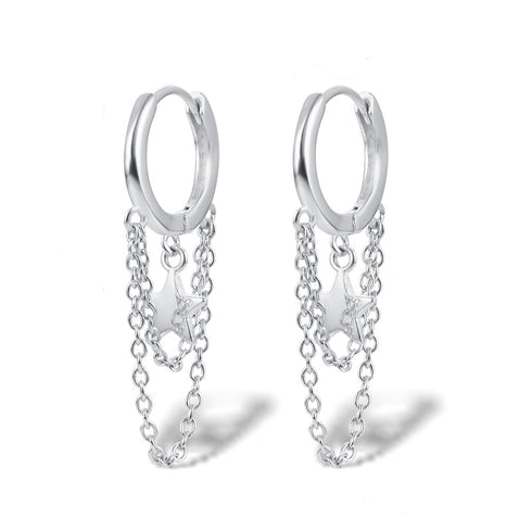 Sterling silver 18k gold plated drop earrings