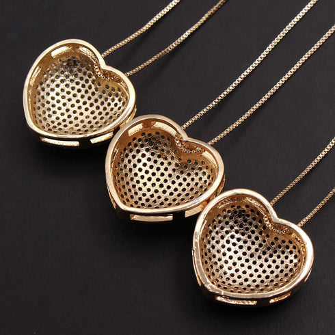 Style commute heart shape zircon white gold plated gold plated