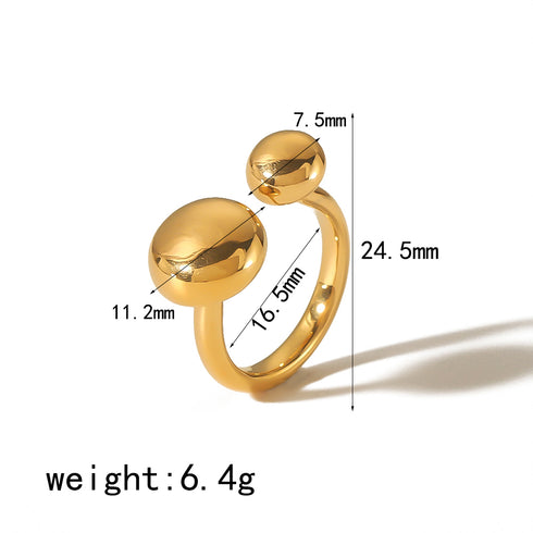 Circle stainless steel polishing plating 18k gold plated open rings