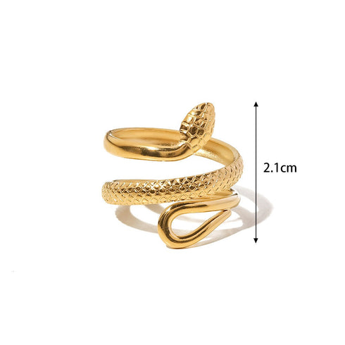 Snake stainless steel plating open ring